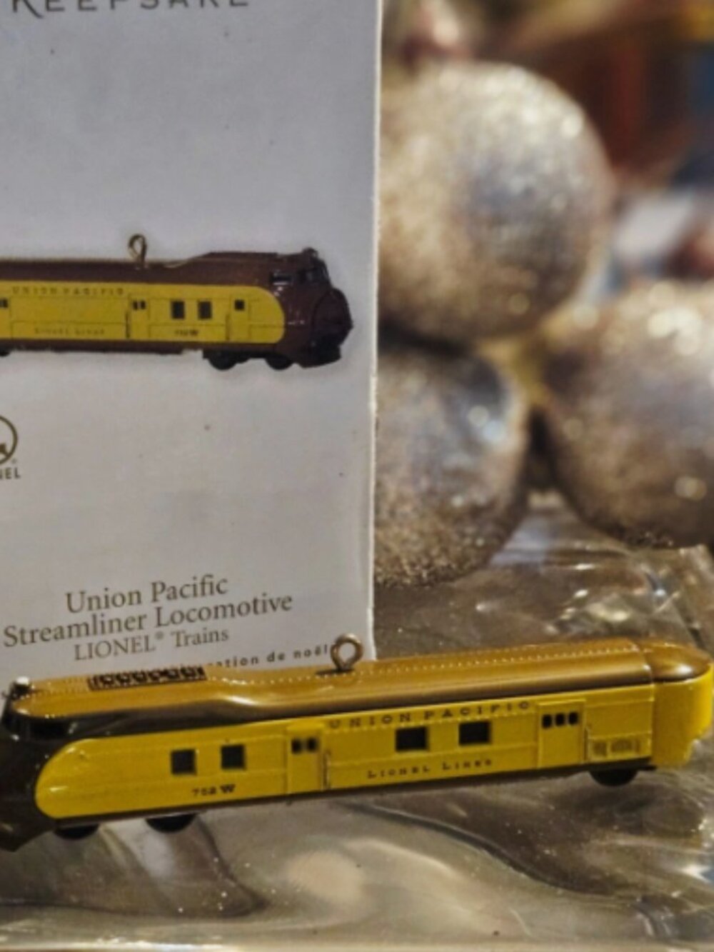 Two Hallmark - LIONEL Union Pacific Locomotive - Series Ornaments